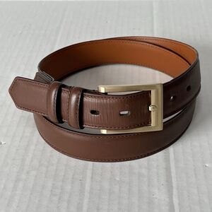 Wolf And Shepherd Dress Belt Brown Leather Men’s Belt Sz 40 / 102 Made In Italy